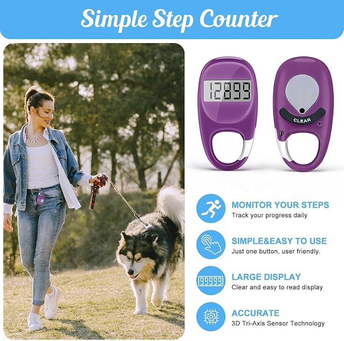 Simple Pedometer for Walking, Accurate Step Tracker - Image 2