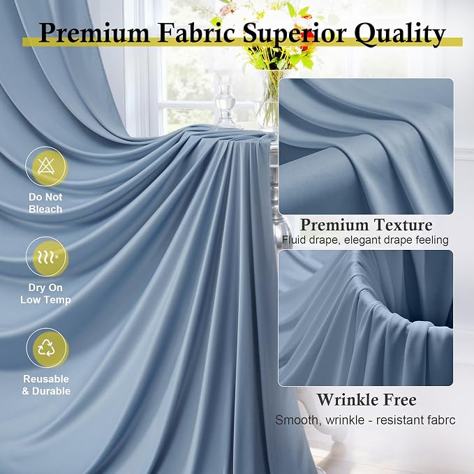 20ft x 12ft Dusty Blue Backdrop Curtains - Image 2