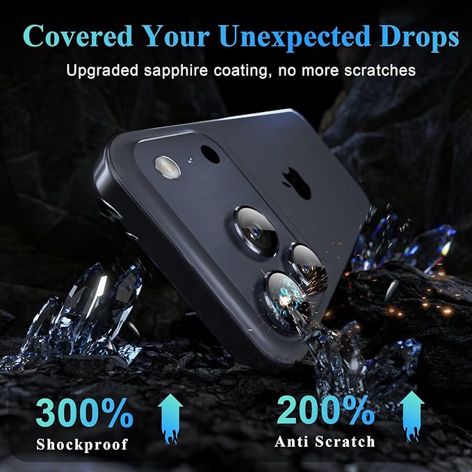 YWXTW Camera Lens Protector for iPhone 17 Pro/iPhone 17 Pro Max, Tempered Glass - Image 3