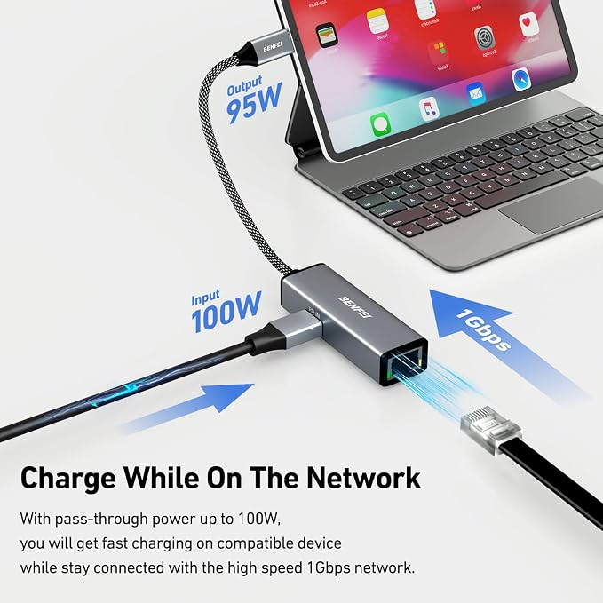 BENFEI USB-C to Ethernet Gigabit Adapter - Image 2