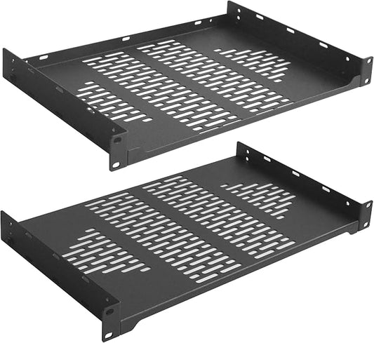 RIVECO 2 PCS 10” Rack Shelves for 19 inches Network Rack & Cabinets, 1U Rack by RIVECO
