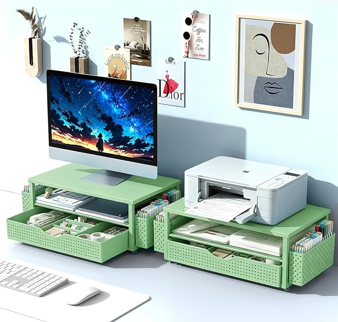 Spacrea Desk Organizer and Accessories, Computer Monitor Stand Riser - Image 7