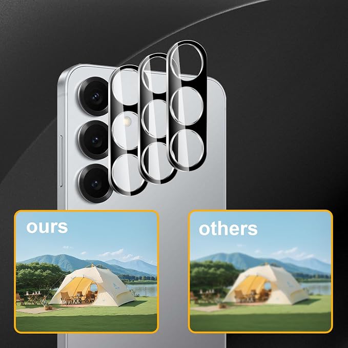 3 Pack Camera Lens Protector for Samsung Galaxy S25 Plus, Tempered Glass - Image 6