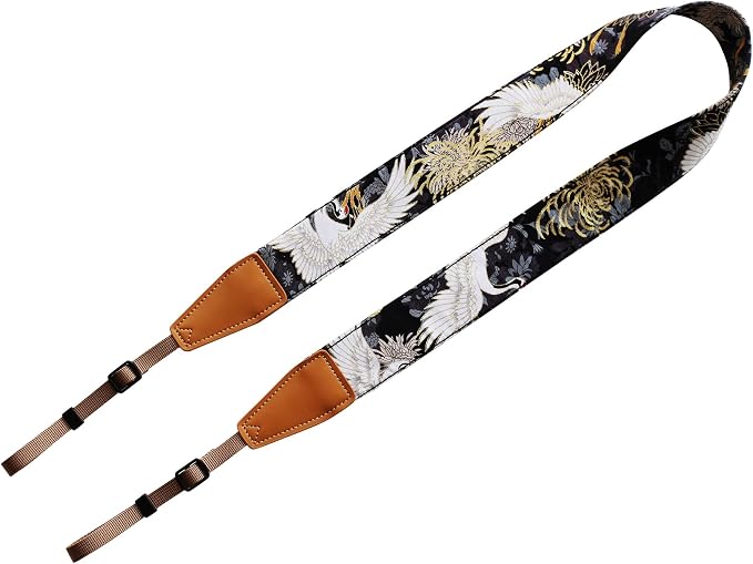 Original Design Personalized Adjustable Camera Strap Chrysanthemum & Crane in - Image 2