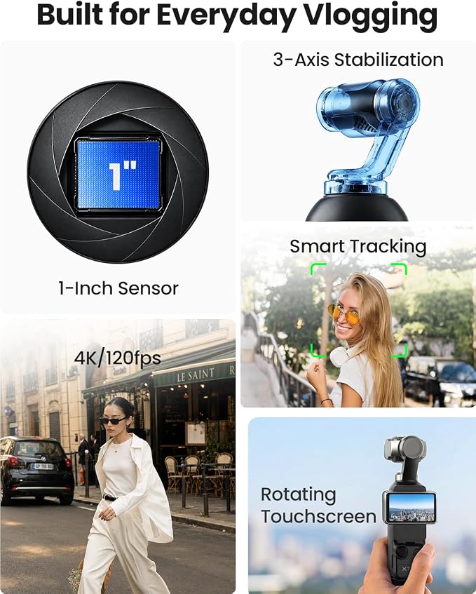 Xtra Muse with Mini Tripod Combo, Vlogging Camera with 1'' CMOS & 4K/120fps - Image 7