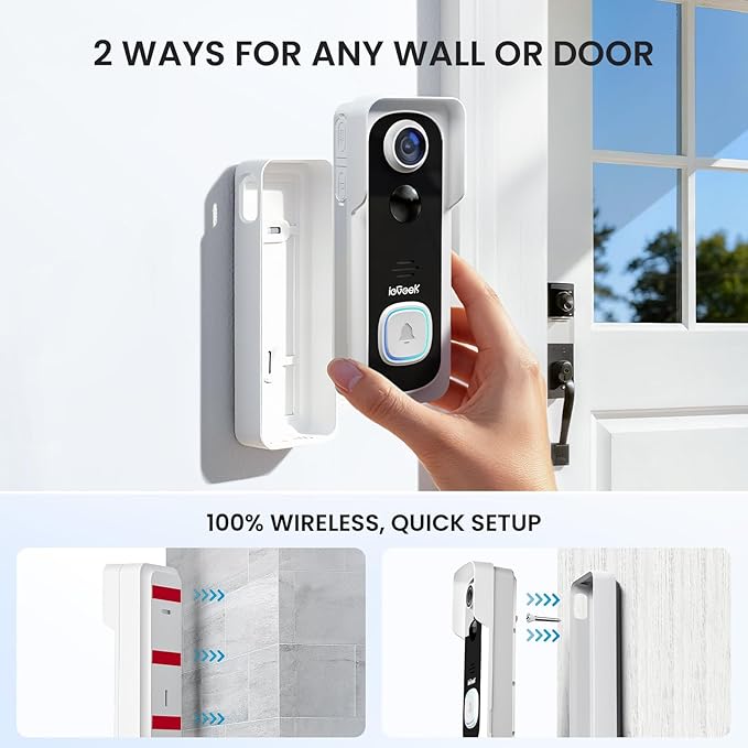 ieGeek Doorbell Camera Wireless No Subscription, 2K 3MP HD View, 2-Way Talk - Image 6