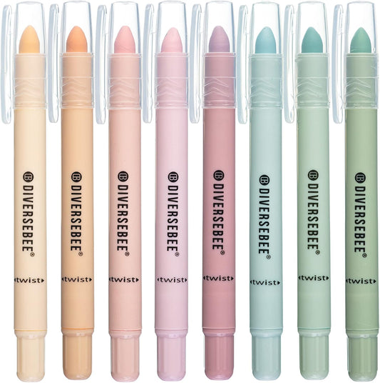 DIVERSEBEE Bible Highlighters and Pens No Bleed, 8 Pack Assorted Colors Gel Highlighters Set, Cute Bible Markers Study Journaling School Supplies and Accessories (Pastel)