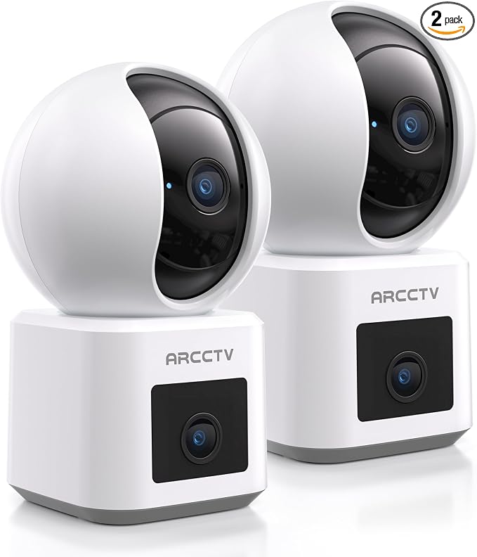 ARCCTV 2-Pack Dual Lens Indoor Security Camera, 2.5K WiFi 6 Pet Camera by ARCCTVSecurity