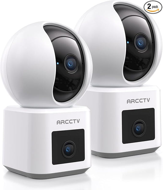 ARCCTV 2-Pack Dual Lens Indoor Security Camera, 2.5K WiFi 6 Pet Camera by ARCCTVSecurity