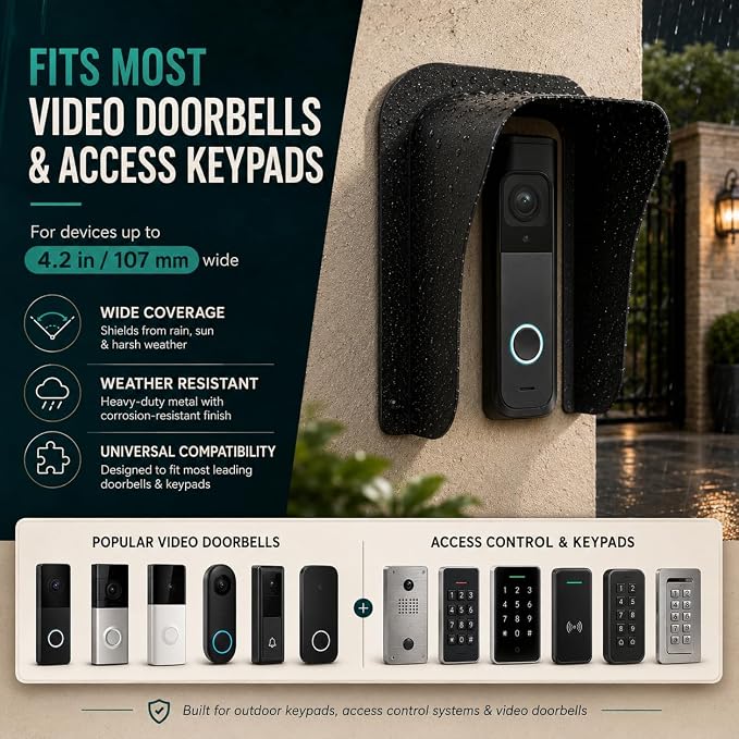 Ring Doorbell Cover Weatherproof, Large Metal Ring Doorbell Protector, Access - Image 5