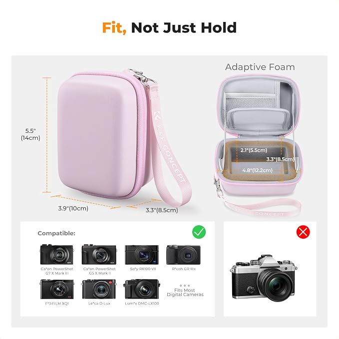 K&F CONCEPT Carrying Case for Digital Camera, Hard Shell Protective Travel Case - Image 5