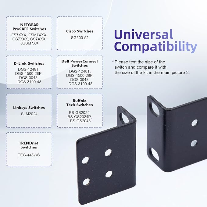 19" Rack Mount Kit for 17.3 inch Wide Switches, Compatible - Image 6