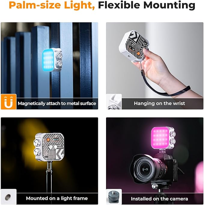 K&F CONCEPT RGB Video Light, 360° Full Color Portable Photography Light - Image 6
