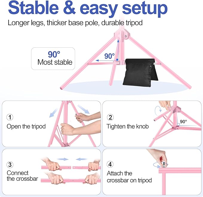 EMART Backdrop Stand 10x7ft Photo Studio Adjustable Background Stand Support kit - Image 5