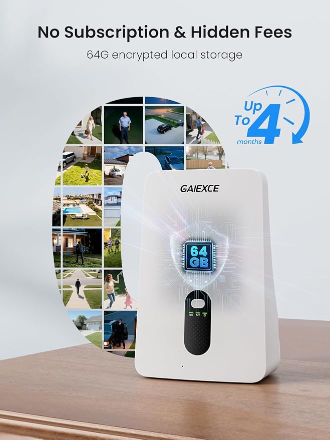 Solar Security Cameras Wireless Outdoor 4 Cam Kit Expadable to 10H, No - Image 2