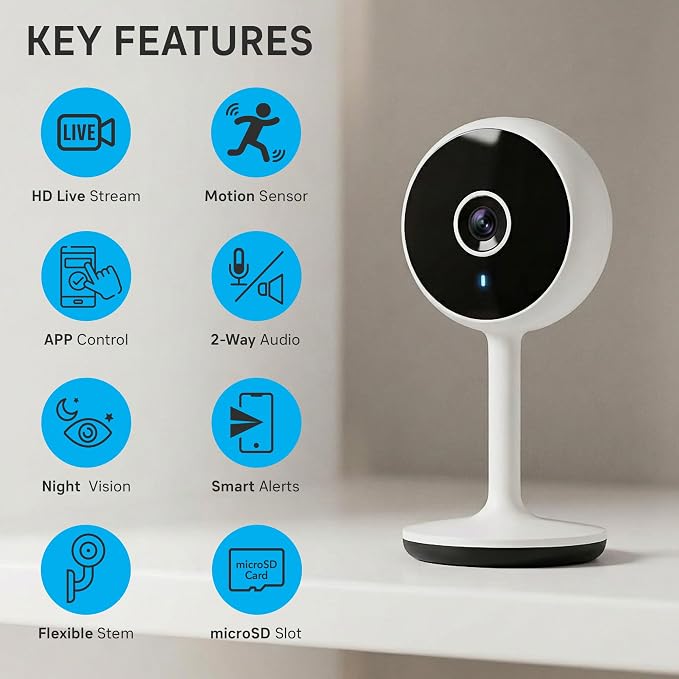 Geeni Vivid Indoor Smart Security Camera – HD Live Stream Camera - Image 3