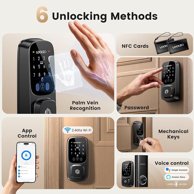 Smart Lock with Palm Vein, Keyless Entry Door Lock - Image 4