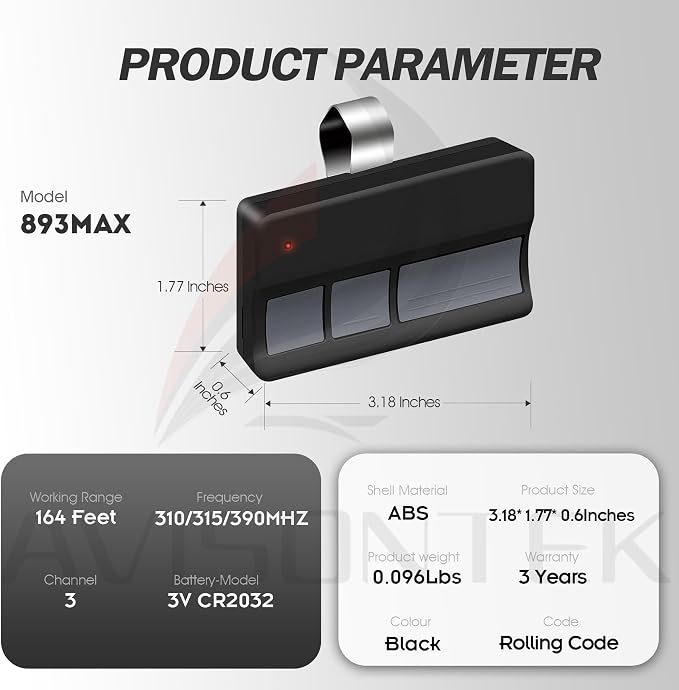 Avisontek 2-Pack for LiftMaster Chamberlain Craftsman Universal Garage Door - Image 7