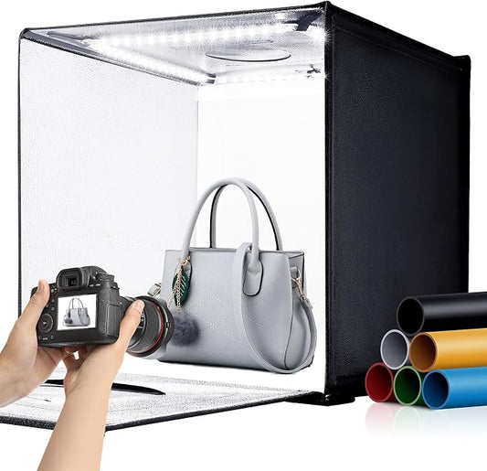 24"x24" Photo Studio Light Box for Photography, Foldable Bi-Color Dimmable by Fasonic