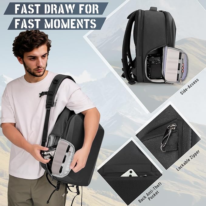RAINSMORE Camera Backpack Hard Shell - Image 3
