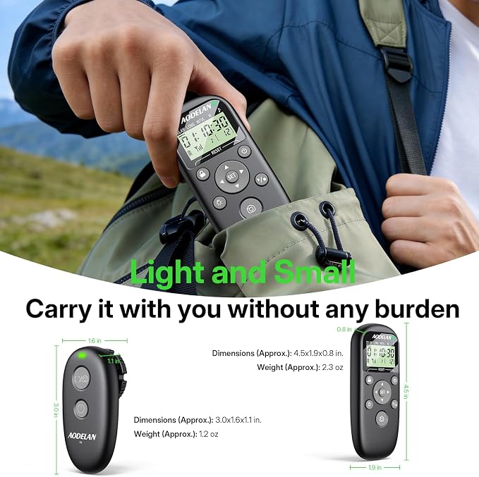 AODELAN Rechargeable Camera Timer Intervalometer Remote Control - Image 7