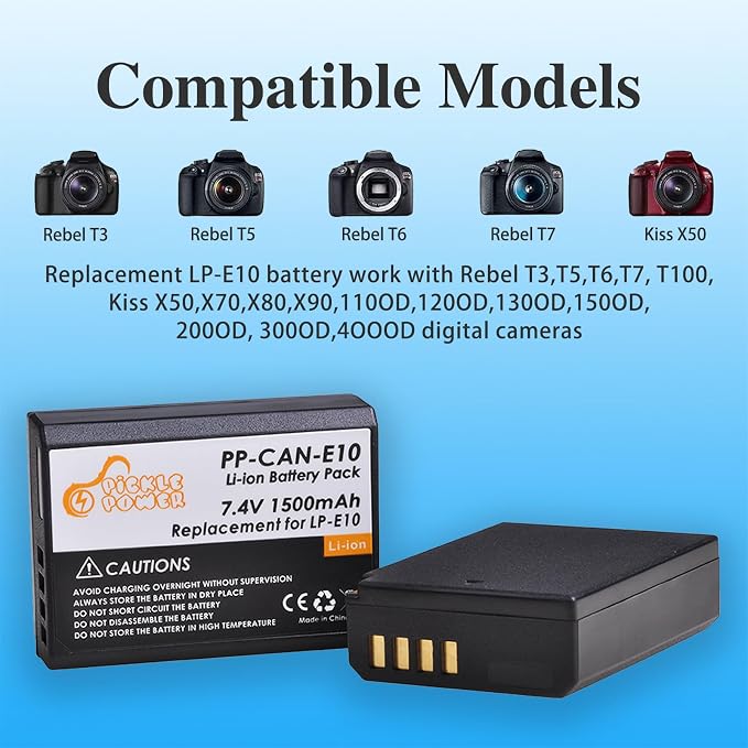 Pickle Power LP-E10 Battery 2-Pack and LED Dual Charger - Image 2