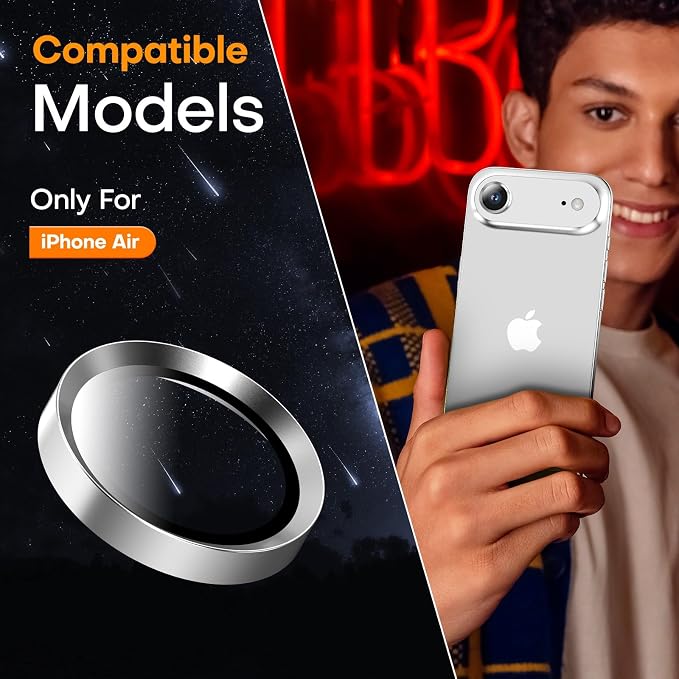 Camera Lens Protector for iPhone Air, Tempered Glass Metal Individual Camera - Image 4