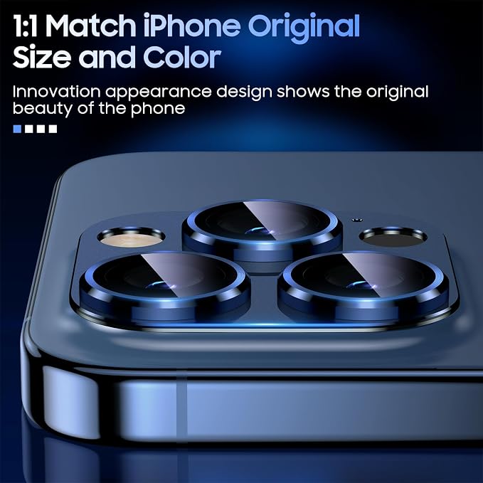 Uyiton Compatible with iPhone 15 Pro/iPhone 15 Pro Max Camera Lens Protector - Image 5