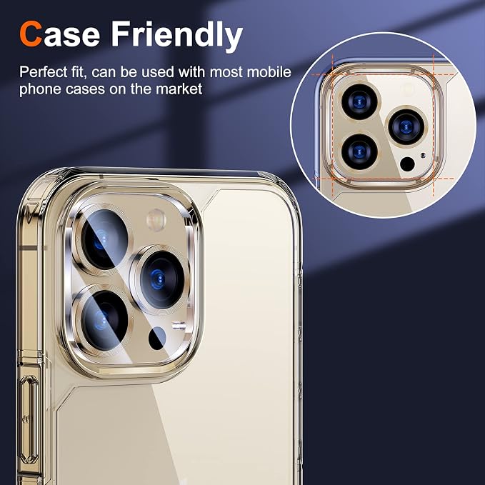 UniqueMe Compatible with iPhone 12 Pro Max 6.7" Camera Lens Protector Tempered - Image 3