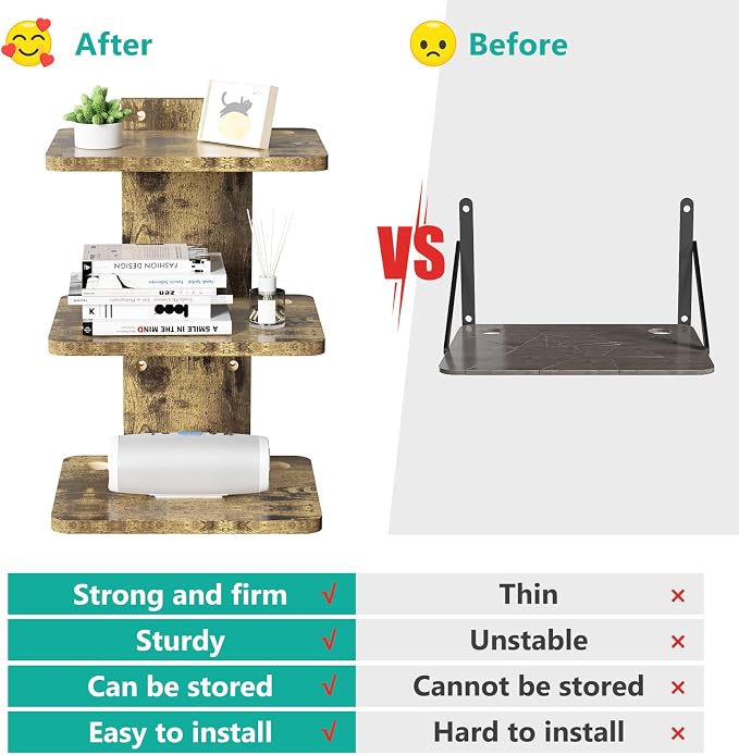 WALI Floating TV Shelf, 3 Tier Projector Shelf - Image 5