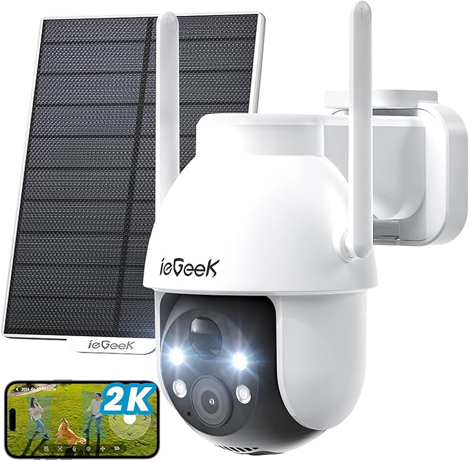 ieGeek Security Cameras Wireless Outdoor, 2K Solar WiFi Camera by ieGeek