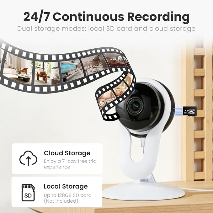 2 Pack Smart Indoor Home Camera, 2K WiFi Cameras - Image 6