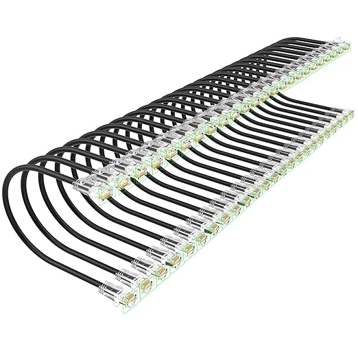 Cat 6 Patch Cables 2 feet, Slim Cat6a Ethernet Patch Cable 10Gbps 550Mhz by Unknown