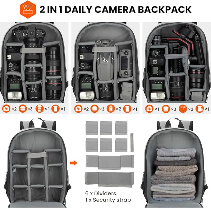 TARION Camera Backpack Bag for Photographers: DSLR Camera Bag - Image 3