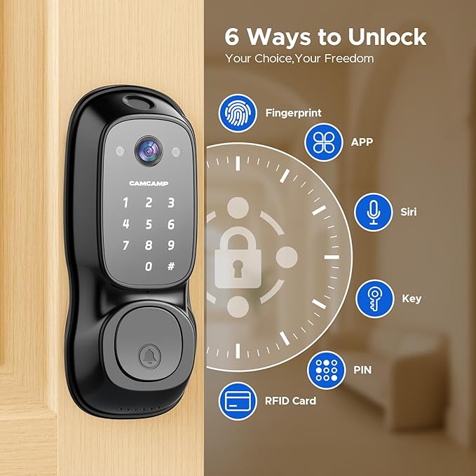 Smart Lock with Camera & Doorbell, 3-in-1 Smart Deadbolt - Image 3