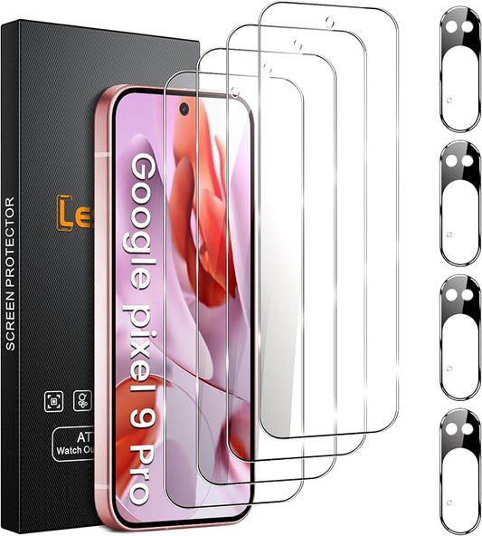Lesakit 4 Pack for Google Pixel 9 Pro Screen Protector by Lesakit