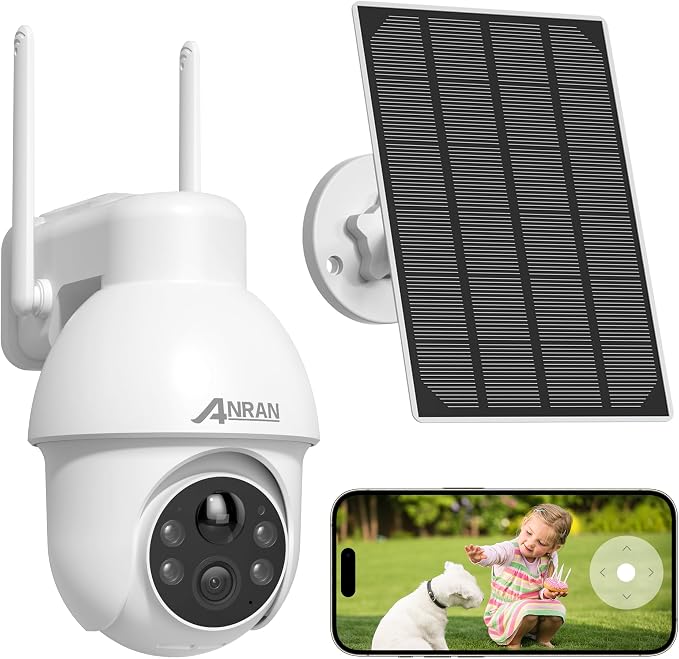 ANRAN 2K Solar Security Camera Outdoor Wireless, WiFi Camera Battery-Powered by ANRAN