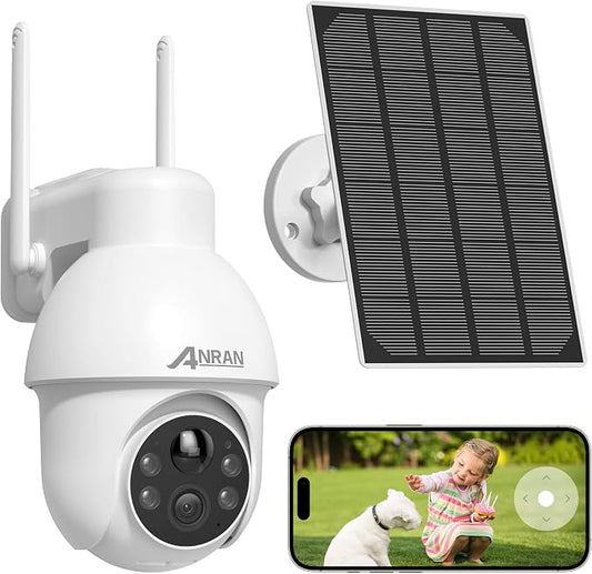ANRAN 2K Solar Security Camera Outdoor Wireless, WiFi Camera Battery-Powered by ANRAN