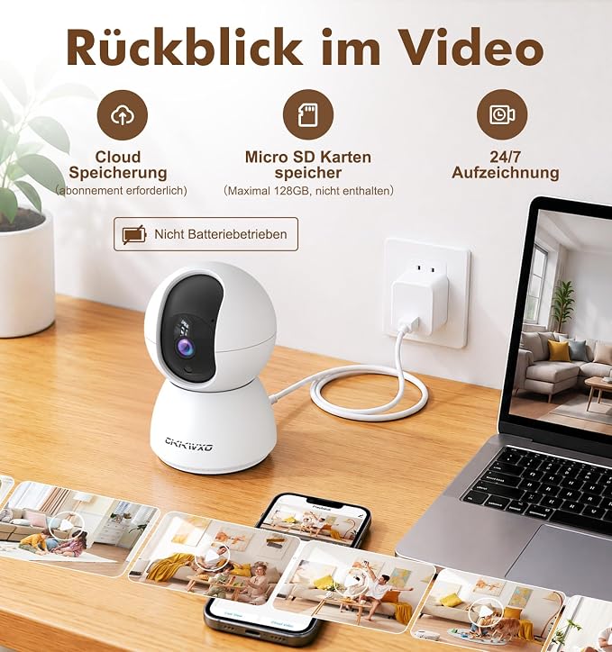 2K Wi-Fi Indoor Security Camera, 2.4/5GHz Wi-Fi Pet Cam, 3MP Camera - Image 7