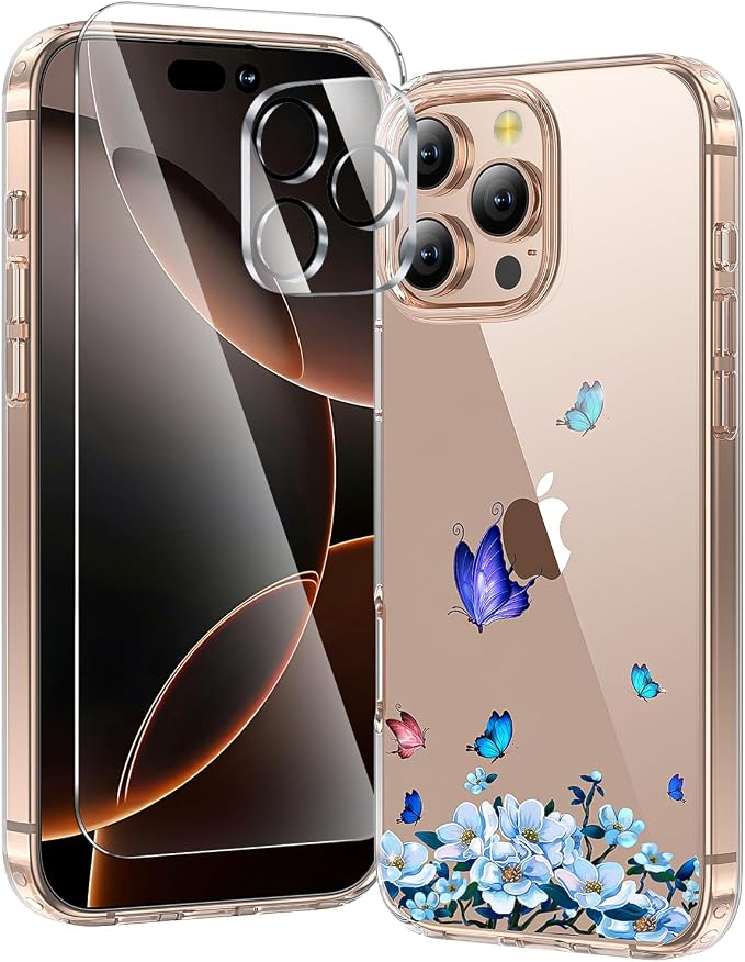 toushion 3 in 1 for iPhone 16 Pro Case Clear, Screen Protector *1 & Camera Lens by Unknown