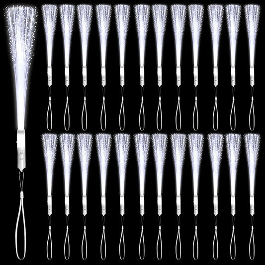 36 Pack White Glow Sticks Light Up Fiber Optic Stick Glow Wands Bulk by NUDALA
