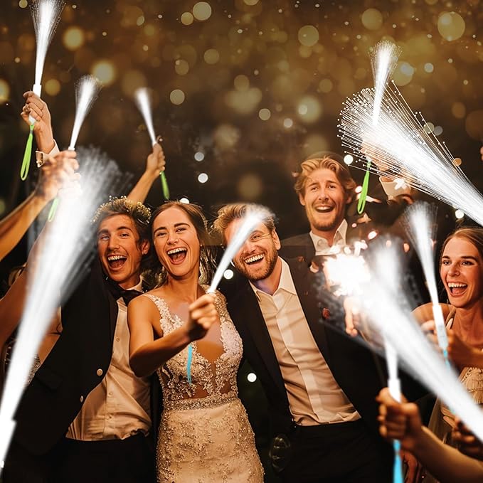SHQDD 100 PCS White Fiber Optic Wands, LED Fiber Wands, Wedding Party Supplies - Image 2