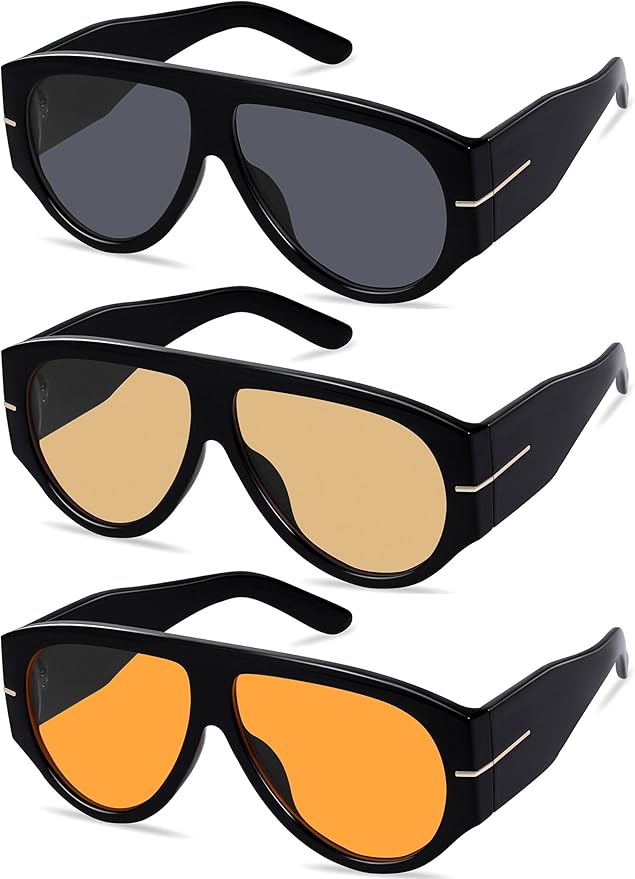 Oversized Retro Aviator Sunglasses by ymrfw