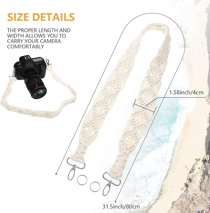 Weewooday Camera Strap for Photographers, 1.5" Soft Cotton Woven Camera Strap - Image 4