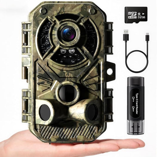 Trail Camera 32MP 2.7K, Mini Game Camera by Digitgarden