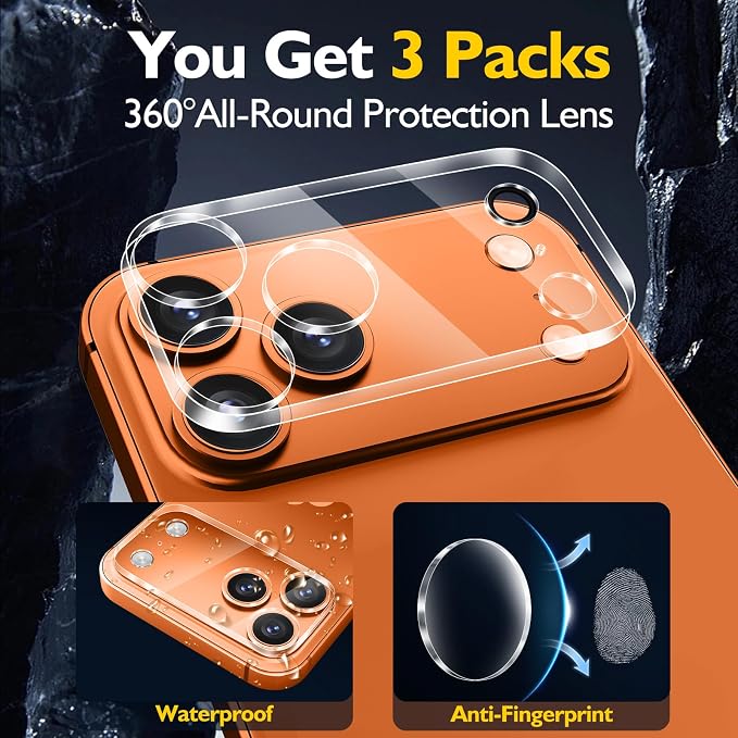 3PCS Rear Back Camera Lens Protector Tempered Glass - Image 3