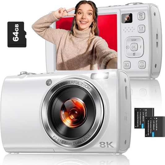 8K Digital Camera for Photography, 88MP WiFi Vlogging Camera for YouTube by Atatat