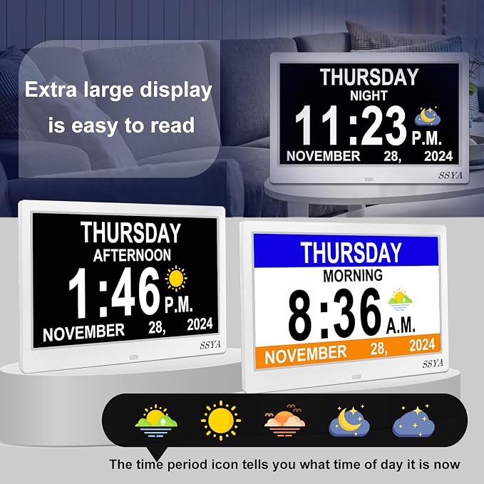 SSYA Dementia Clock for Seniors, Digital Clock - Image 2