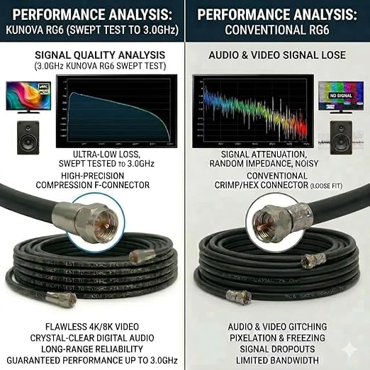 KUNOVA 100 FT RG-6 Coaxial Cable RG6 3.5 Ghz - Image 5