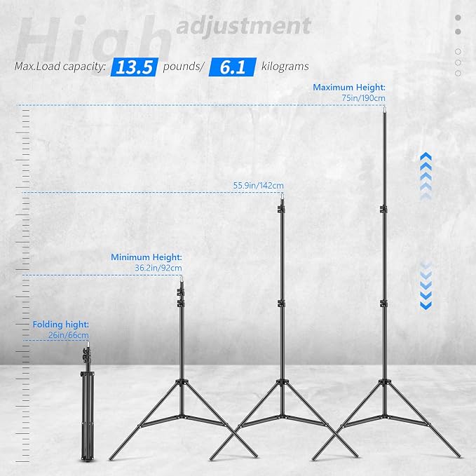 Neewer 6.23 Feet/190CM Aluminum Light Tripod Stands - Image 2
